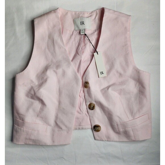 BANANA REPUBLIC Islet Vest 3 button vest in light Pink size 2 - Picture 1 of 7